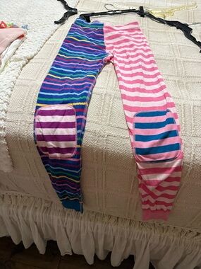 Hanna Andersson Multicolor Striped Leggings - Pink & Blue